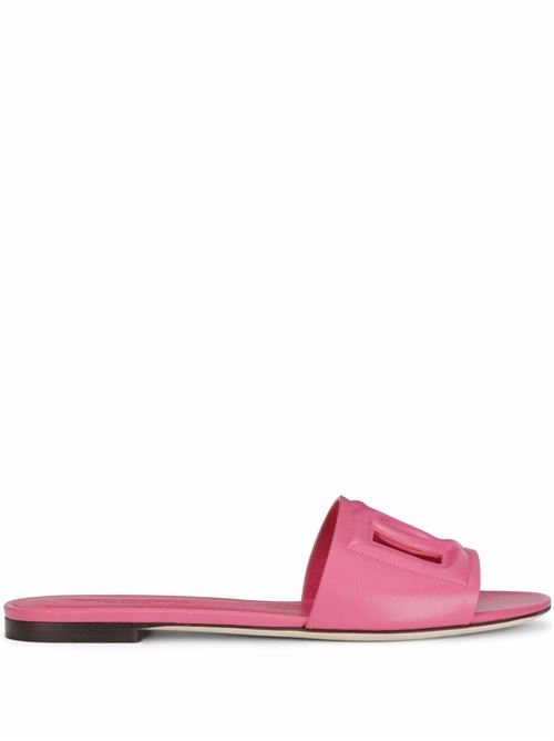 DG Logo Leather Slide Sandals DOLCE&GABBANA | CQ0436AY32980441